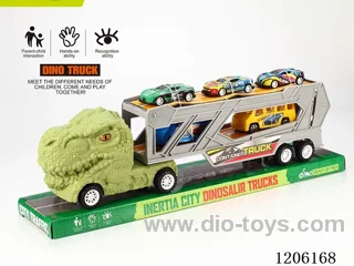 Inertia Dinosaur Trailer with two commercial vehicles + three metal carts