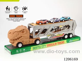 Inertia Dinosaur Trailer with two Harleys + three metal carts