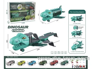 Dinosaur track storage airplane