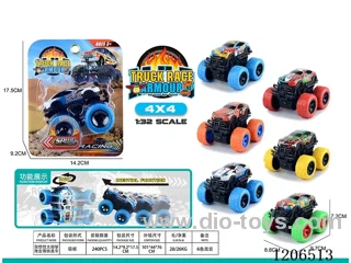 Dual inertia Bigfoot climbing metal tin car