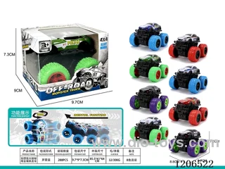 Dual inertia big wheel tin metal off-road police car