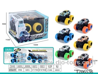 Dual inertia dinosaur Bigfoot climbing metal tin car