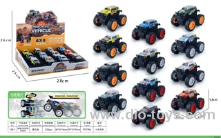 Iron big wheel inertia stunt car 12PCS