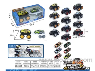 Iron big wheel inertia stunt car towing racing car