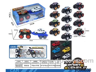 Iron big wheel inertia stunt car towing big G