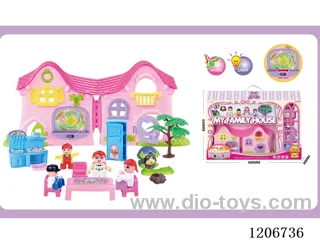 Building Block Man Villa Set (with lighting and music, 2AA battery not included)
