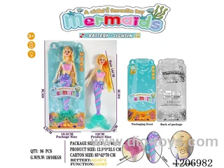 13.5 inch 18CM long hair lights mermaid Barbie (including battery/single pack)