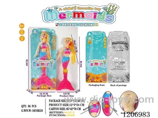 13.5 inch 18CM long hair lights mermaid Barbie (including battery/single pack)