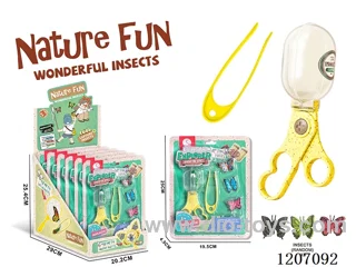 Straw outdoor science and education observation clip with 4 butterflies (6pcs/ display box)