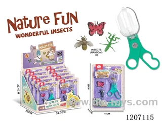 Solid color observation clip with 3 insects (10pcs/ display box)