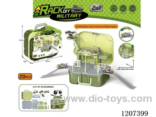 Military police car parking lot storage box set (6 random 3 +1 helicopter)