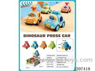 Whistling dinosaur press car (4-color mixed to Pack)4PCS