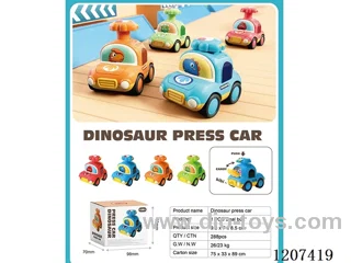Whistling dinosaur press car (4-color mixed to Pack)