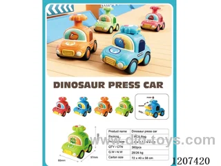 Whistling dinosaur press car (4-color mixed to Pack)