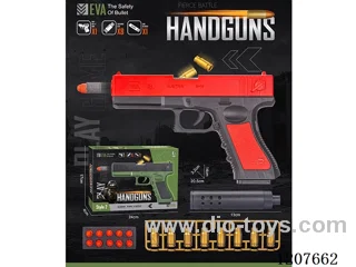 Glock (black and red) hand-fired soft gun