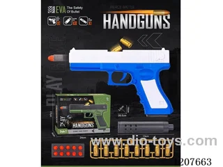 Glock (blue and white) manual repeating soft gun