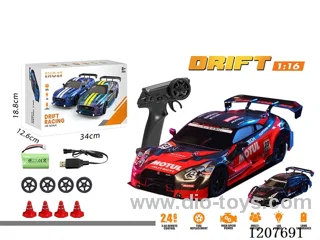 1: 16-GTR Drift RC Vehicle-Red/Black Including Battery