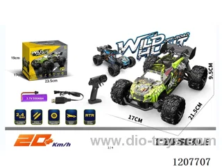 1:20 RC semi-truck racing car-green/blue with battery.