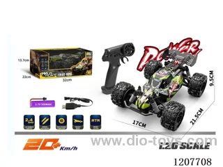 1:20 RC racing car-green includes battery.