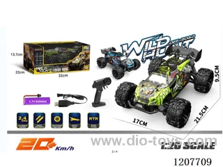 1:20 RC semi-truck racing car-green/blue with battery.