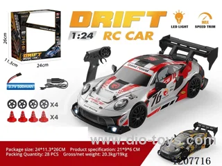 1: 24 Half Proportional Drift Porsche RC Car-Red/Black Gold Including Battery