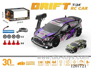 1: 24 Full-scale drift car Ford RC car-purple/green including battery