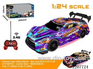 1:24 Drift racing car with light (2.4G- excluding battery) red/purple