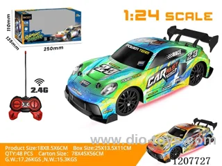 1:24 Drift racing car with light (2.4G- excluding battery) green/orange