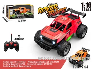 1:16 four-way off-road vehicle with lights (excluding batteries) red/orange