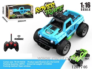 1:16 Four-way off-road vehicle with lights (excluding batteries) blue/green