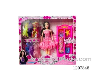 11.5-inch Barbie 9-piece clothes rack with wardrobe-variety of mixed.