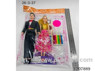 11-inch couple Barbie with watercolor pen hat