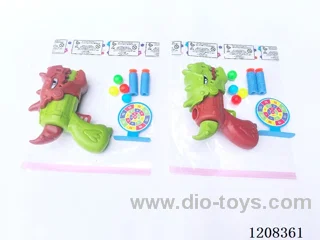 Solid color dinosaur soft gun set