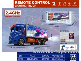 2.4G 8ch rc Container truck W L/M/spray included battery
