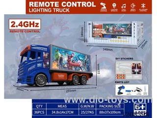 2.4G 8ch rc Container truck W L/M/spray included battery