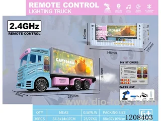 2.4G 8ch rc Container truck W L/M/spray included battery