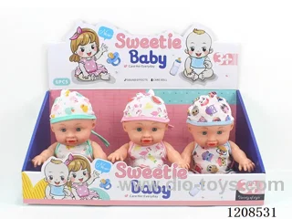 Three mixed 10-inch dolls