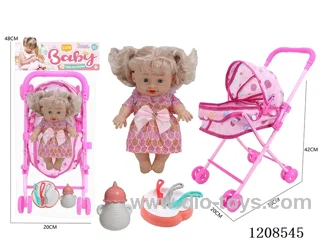 10 inch doll with candy tent cart+bottle+tableware
