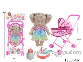 10 inch doll with candy tent cart+bottle+tableware