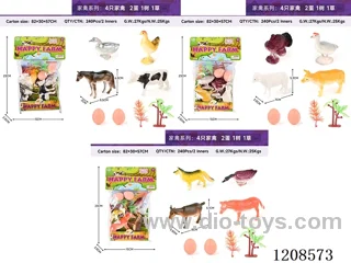 animal set-4 farms (three mixed), 2 eggs, 1 tree and 1 grass.