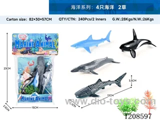 animal set-4 oceans and 2 grasses