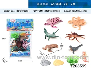animal set-6 oceans, 2 stones and 2 grasses.