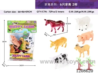 animal set-6 poultry and 2 trees