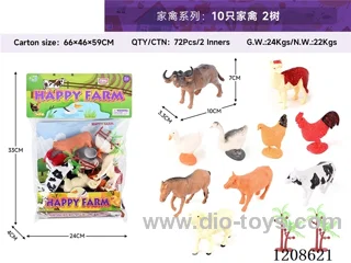 animal set-10 poultry and 2 trees