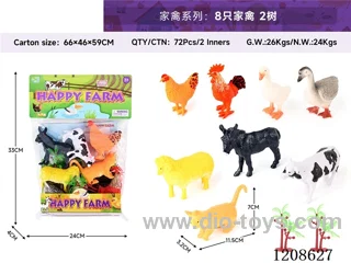 animal set-8 poultry and 2 trees