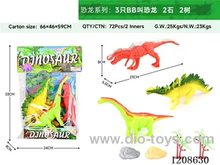 animal set-Three BB's are called dinosaurs, two trees and two stones.
