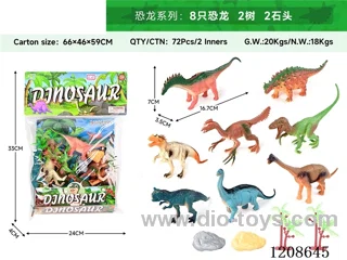 animal set-8 dinosaurs, 2 trees and 2 stones.