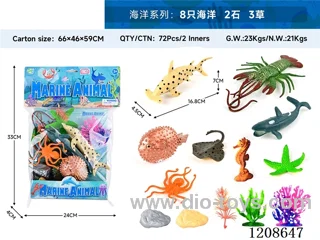 animal set-Eight oceans, two stones and three grasses.