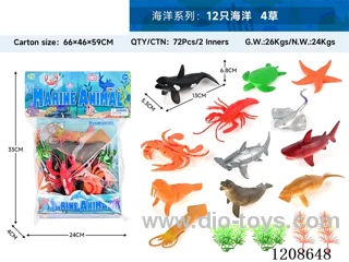 animal set-12 oceans and 4 grasses