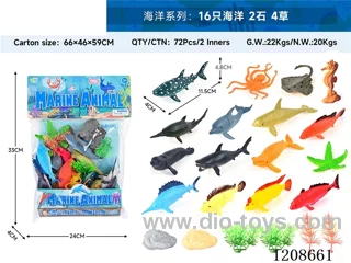 animal set-16 oceans, 2 stones and 4 grasses